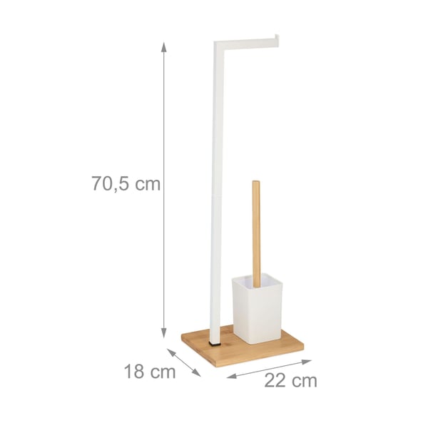 Toalettborste och pappershållare set, 70,5x22x18 cm, vit
