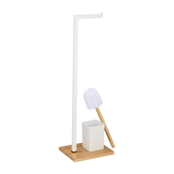Toalettborste och pappershållare set, 70,5x22x18 cm, vit