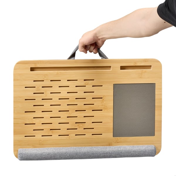 Laptopbord, 10x55,5x36 cm, Natur, Grå, Kodustaar