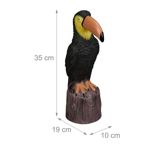 Havefigur, Tukanfugl, 35x10x19 cm, Sort