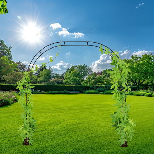 Havebue, Metal, 250x235x40 cm, Sort, Kodustaar