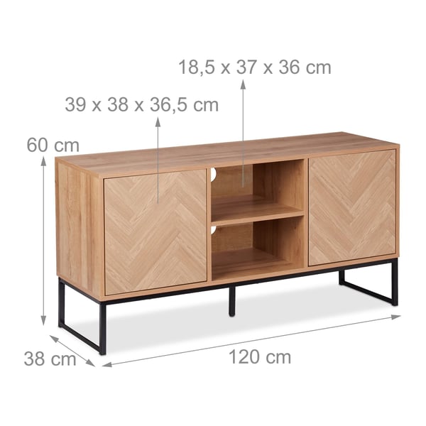 TV-taso, 60x120x38 cm, Ruskea, Musta, Kodustaar