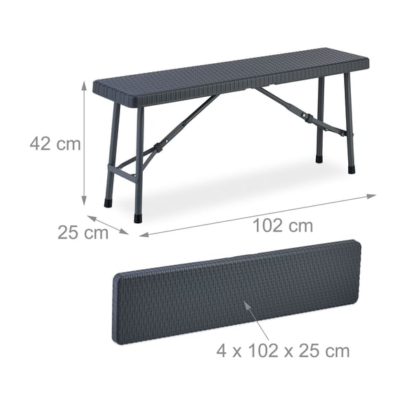 Penkki, 42x102x25 cm, Harmaa