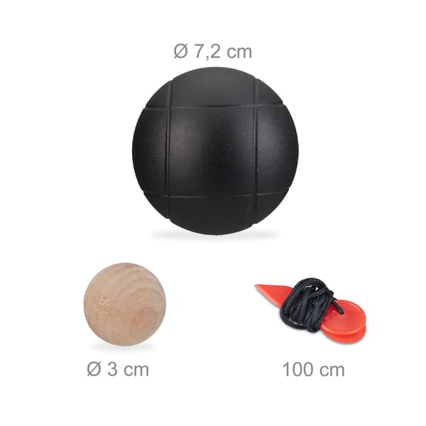Boules-set, 31x16x7 cm, Svart, Kodustaar