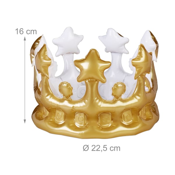 Naamiaisasetti, Kruunu, Täytettävä, 16x22,5 cm, Kulta