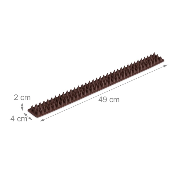Fugleafvisende pigge, 2x49x4 cm, Brun