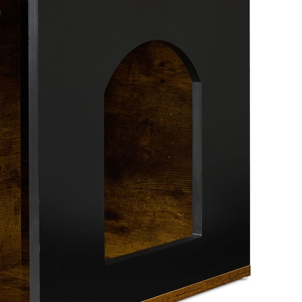 Kissanvessan suojapenkki, 45.5x75x43 cm, musta, ruskea