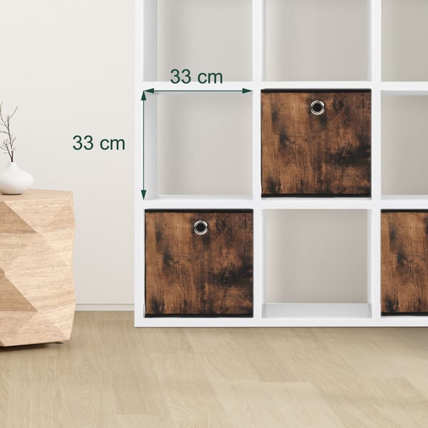 Förvaringskuber set, 26x26x26 cm, svart, brun, Kodustaar