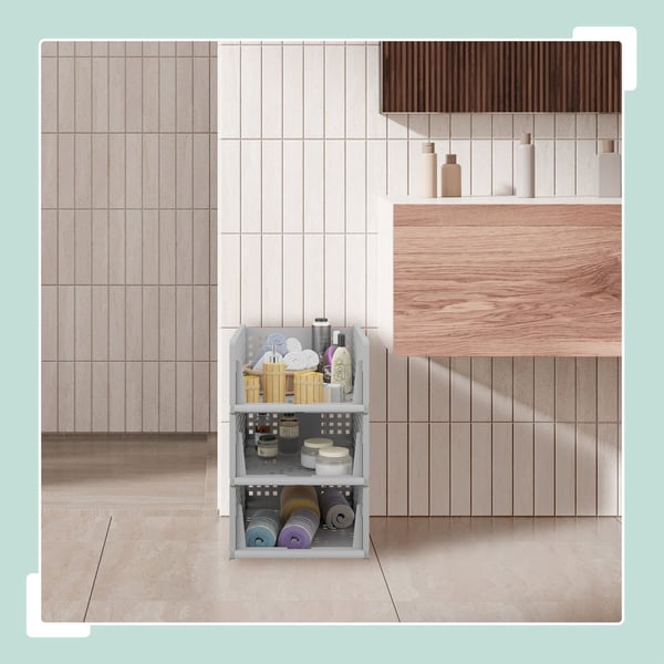 Opbevaringsbokssæt til garderobe, 13x33,5x43,5 cm, plast