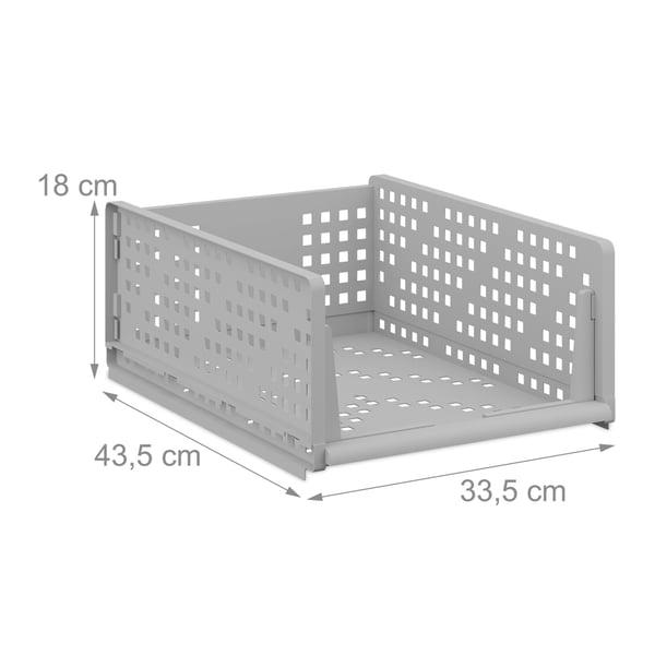 Opbevaringsbokssæt til garderobe, 13x33,5x43,5 cm, plast