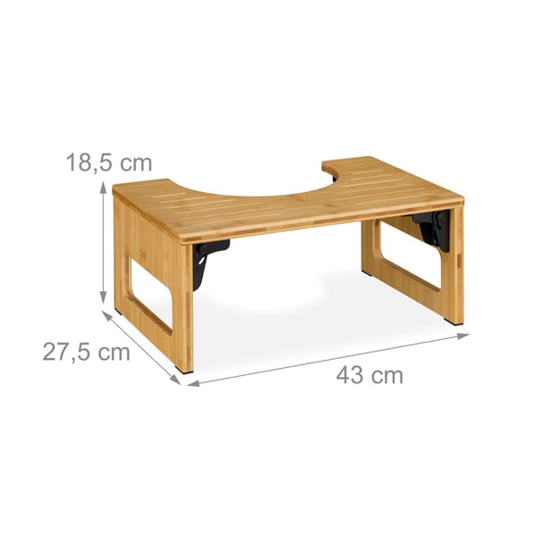 WC-jakkara, taitettava bambu, 18.5x43x27.5 cm, luonnollinen