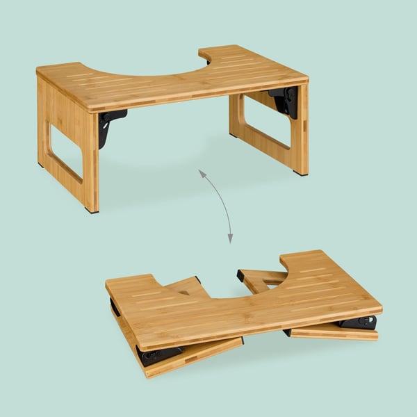 WC-jakkara, taitettava bambu, 18.5x43x27.5 cm, luonnollinen