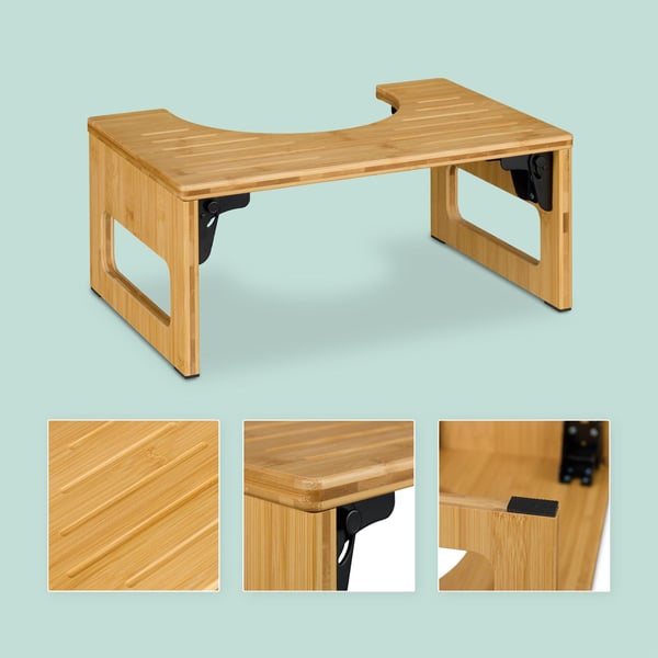WC-jakkara, taitettava bambu, 18.5x43x27.5 cm, luonnollinen