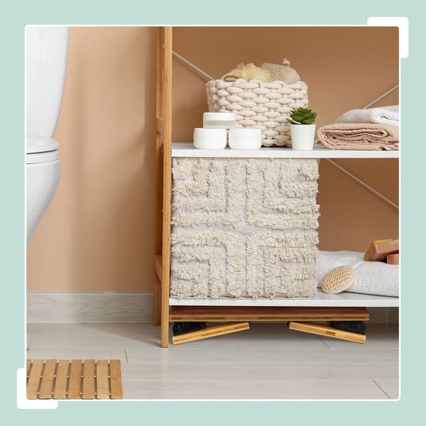 WC-jakkara, taitettava bambu, 18.5x43x27.5 cm, luonnollinen