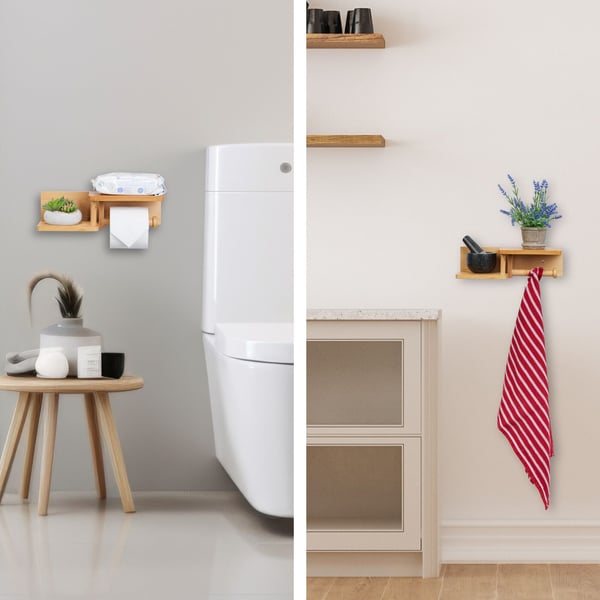 WC-paperiteline, bambu, 9x31x12,5 cm, luonnollinen