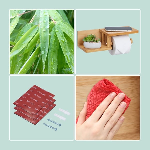 WC-paperiteline, bambu, 9x31x12,5 cm, luonnollinen