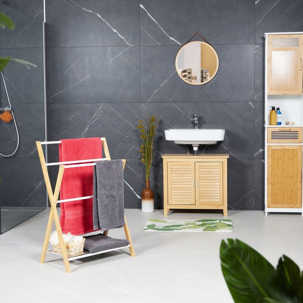 Pyyheteline, bambu, 87x60.5x37.5 cm, luonnollinen