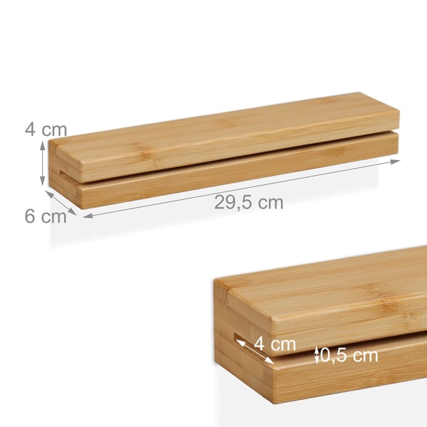 Magneettinen avainpidike hyllyllä, 4x29,5x6 cm, luonnonvärinen, Kodustaar