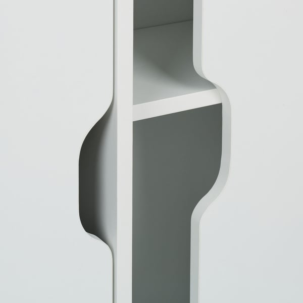 Rullattava kaappi, 71.5x70x20 cm, valkoinen