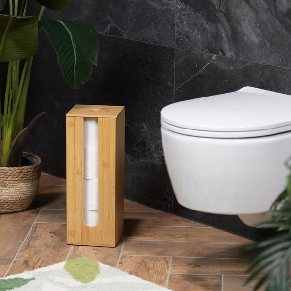 WC-paperiteline, bambu, 40.5x15x15 cm, luonnollinen