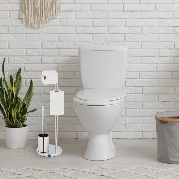 WC-paperiteline ja harjasetti, 68x22 cm, ruostumaton teräs