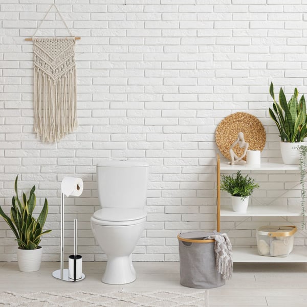 Toiletrulleholder og børstesæt, 63x23x17 cm, Sort