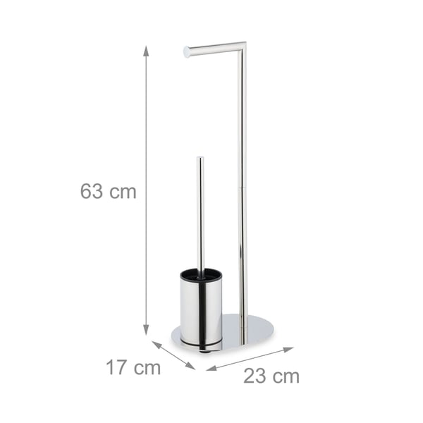 Toiletrulleholder og børstesæt, 63x23x17 cm, Sort
