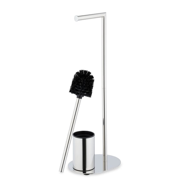Toiletrulleholder og børstesæt, 63x23x17 cm, Sort
