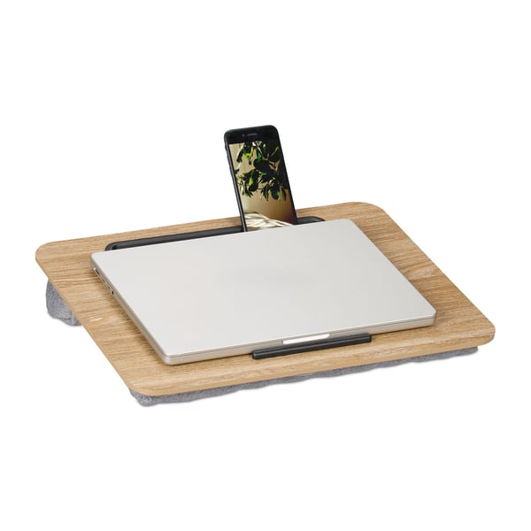 Laptopbord för sängen, 6x42x32 cm, Natur, Grå, Kodustaar