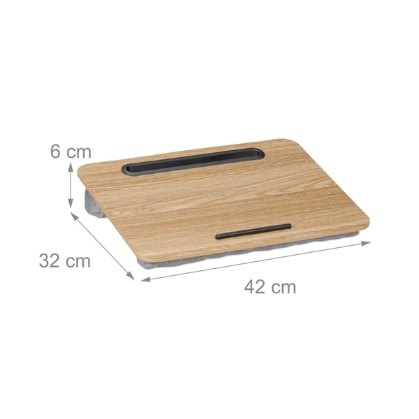 Laptopbord för sängen, 6x42x32 cm, Natur, Grå, Kodustaar