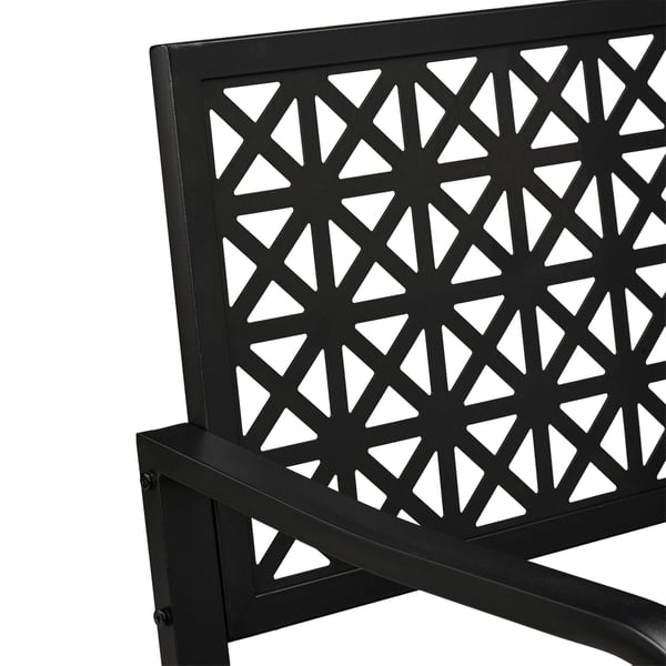 Puutarhapenkki, Geometrinen muotoilu, 85x127x62 cm, Musta