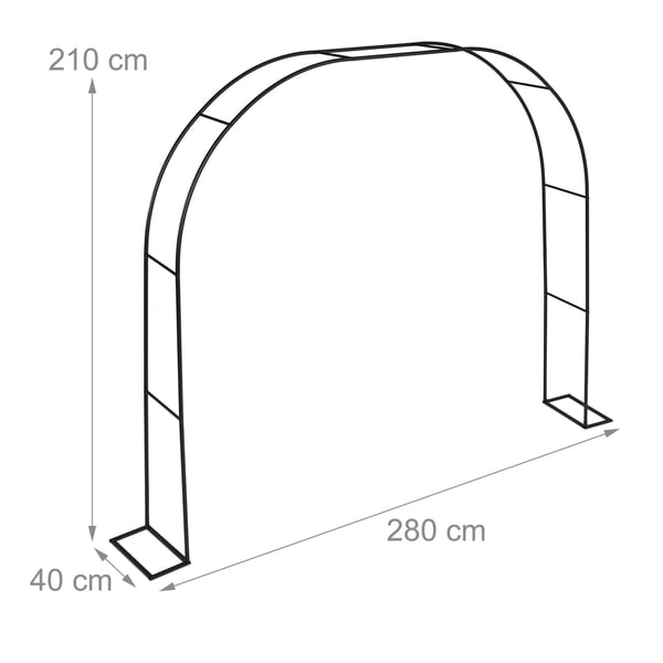 Havebue, Metal, 210x280x40 cm, Sort, Kodustaar