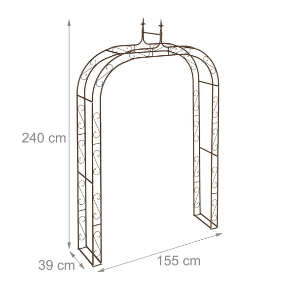 Havebue, Metal, 240x155x39 cm, Brun, Kodustaar