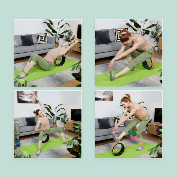 Yoga hjul, 12,5x32 cm, sort