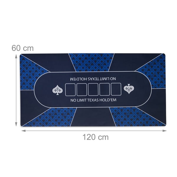 Pokermåtte, 120x60 cm, 50% Polyester, 40% Gummi, 10% Pap