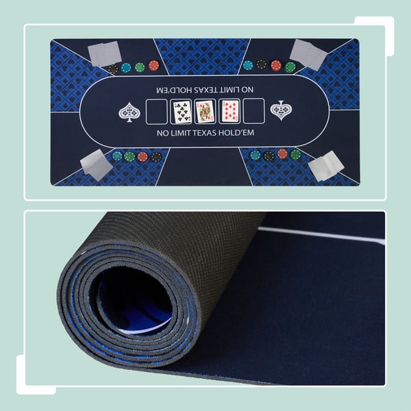 Pokermåtte, 120x60 cm, 50% Polyester, 40% Gummi, 10% Pap