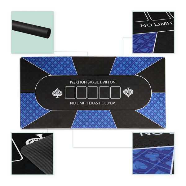 Pokermåtte, 120x60 cm, 40% gummi, 50% polyester, 10% pap