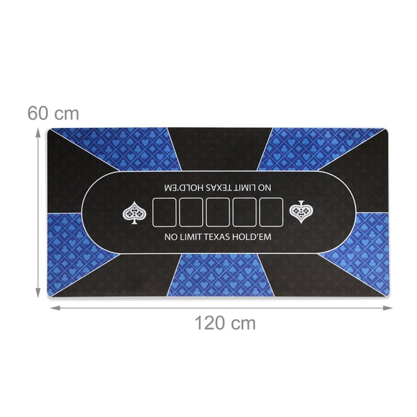 Pokermåtte, 120x60 cm, 40% gummi, 50% polyester, 10% pap