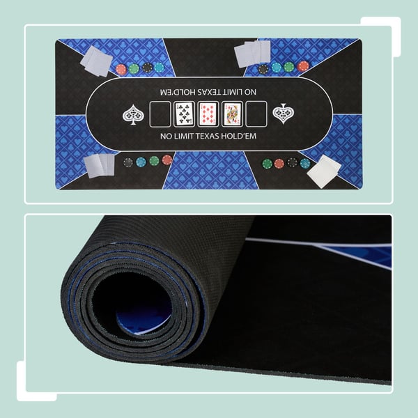 Pokermåtte, 120x60 cm, 40% gummi, 50% polyester, 10% pap