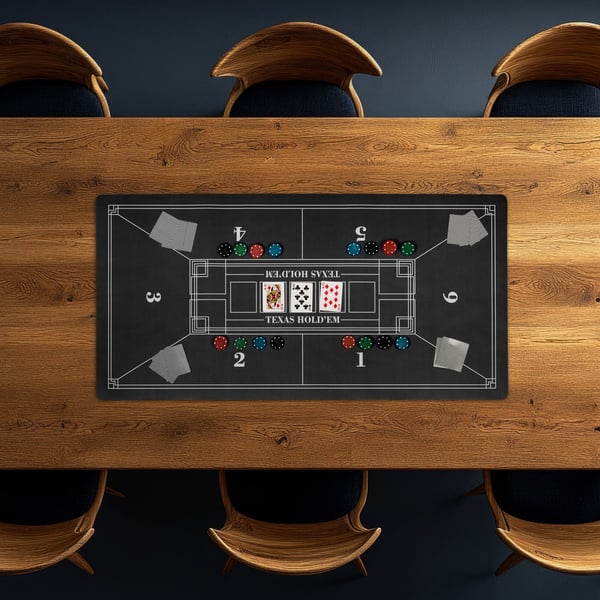 Pokermåtte, 120x60 cm, 50% Polyester, 40% Gummi, 10% Pap