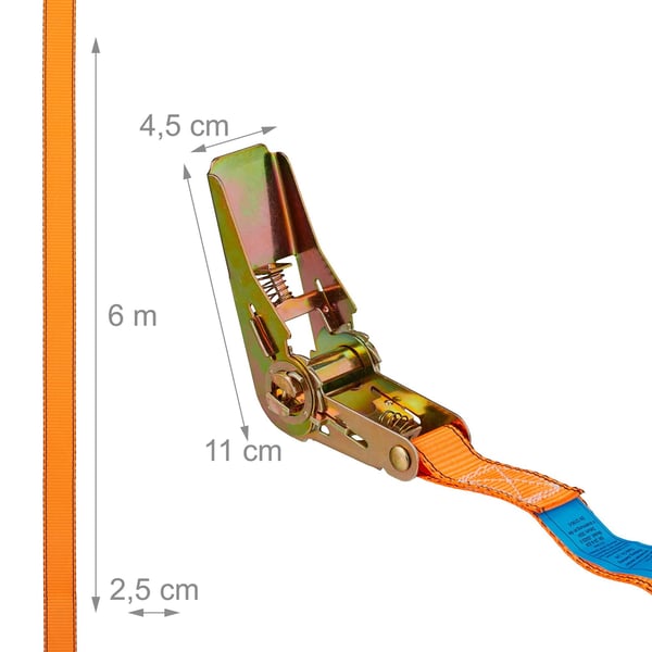 Spændebånd med ratchet, 400x500x600 cm, orange, Kodustaar