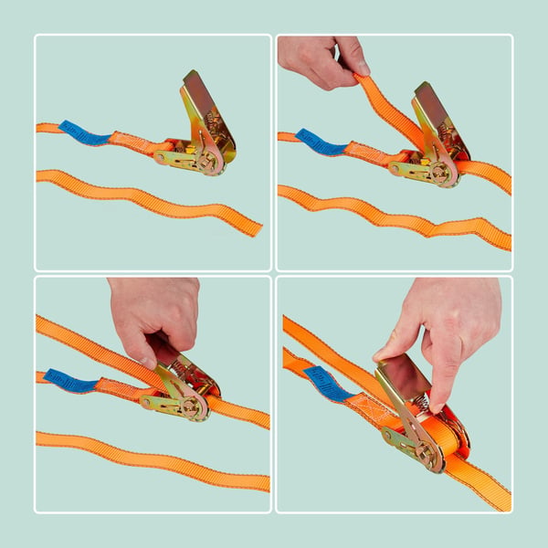 Spændebånd med ratchet, 400x500x600 cm, orange, Kodustaar