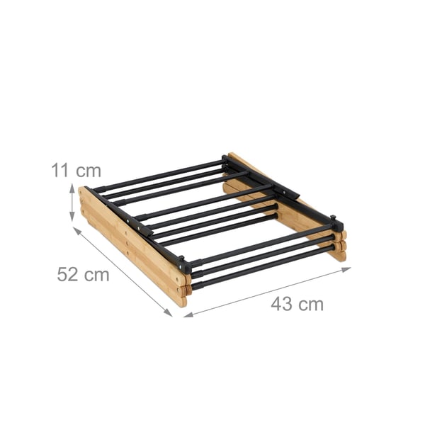 Taitettava pyykinkuivausteline, 105x43-75x37 cm, Musta Luonnollinen, Kodustaar