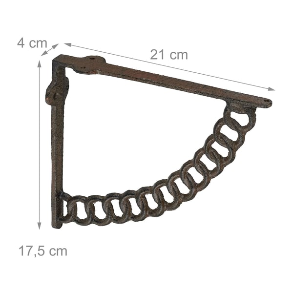 Hyldebeslag, kædedesign, 17,5x4x21 cm, sort, Kodustaar