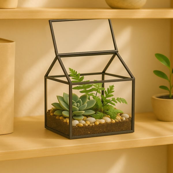 Glasterrarium, husform, 15x15x10 cm, Kodustaar