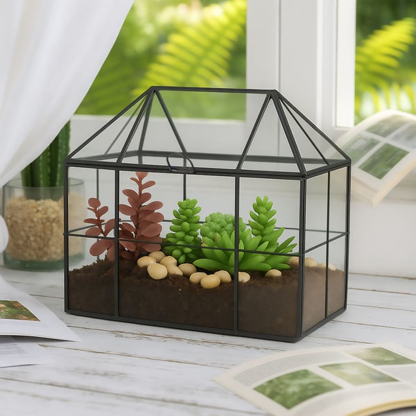 Glasterrarium, husform, 21x23x14 cm, Kodustaar