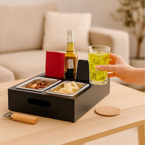Soffbricka för snacks, 8x40x26 cm, natur, Kodustaar