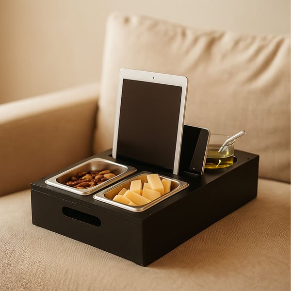 Soffbricka för snacks, 8x40x26 cm, natur, Kodustaar