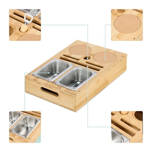Soffbricka för snacks, 8x40x26 cm, naturlig, Kodustaar
