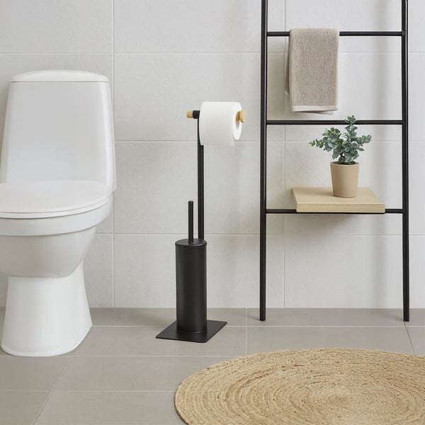 Toiletbørstesæt, 67x18x21 cm, Sort, Natur